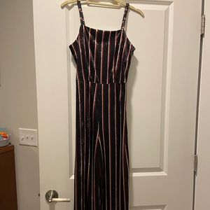 Striped Velvet Jumpsuit